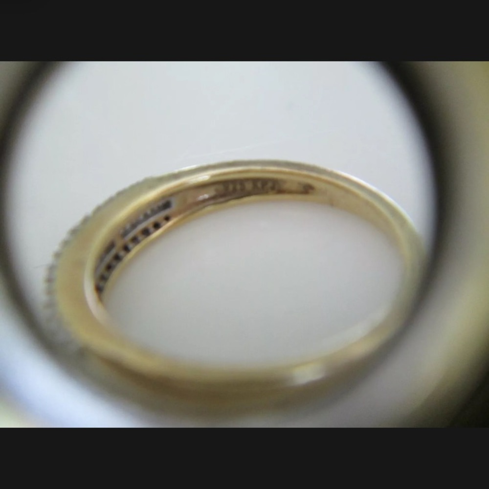 GOLD PLATED DIAMOND RING SIZE 8 - Picture 4 of 6